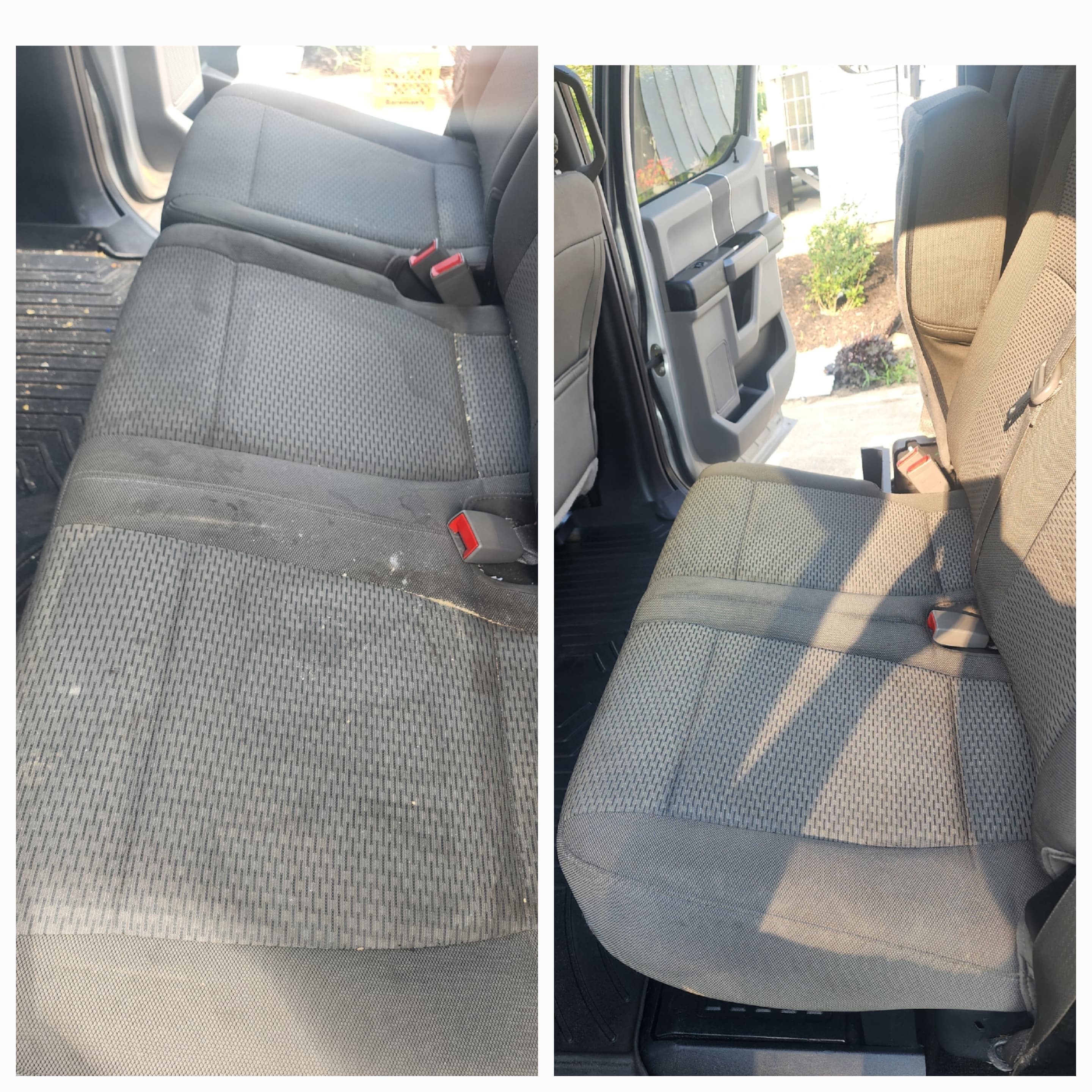 Interior seat detailing before and after