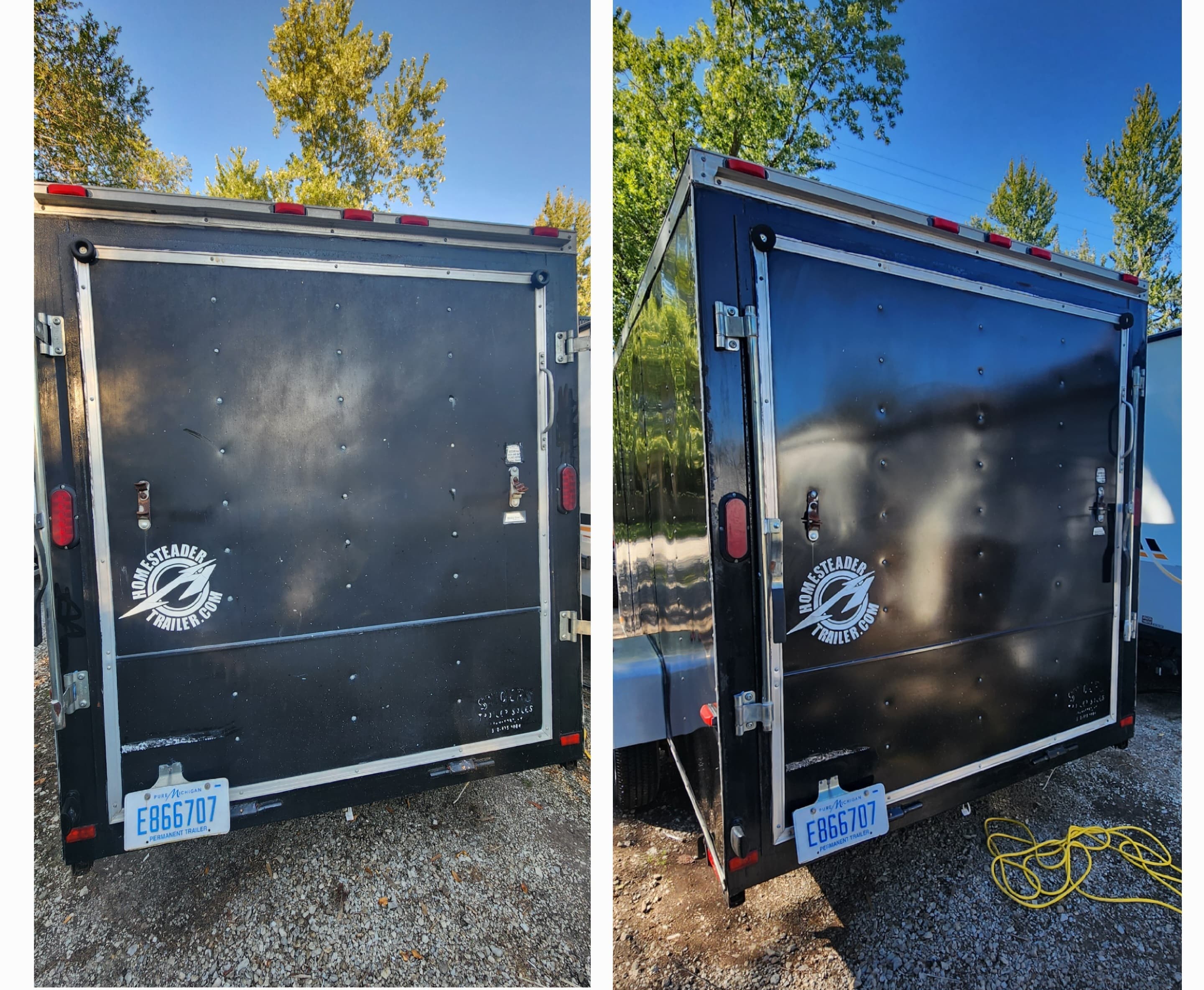 Trailer detailing before and after